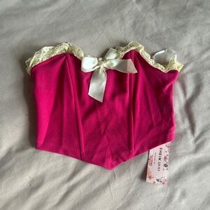 Pink and Cream Corset Top
